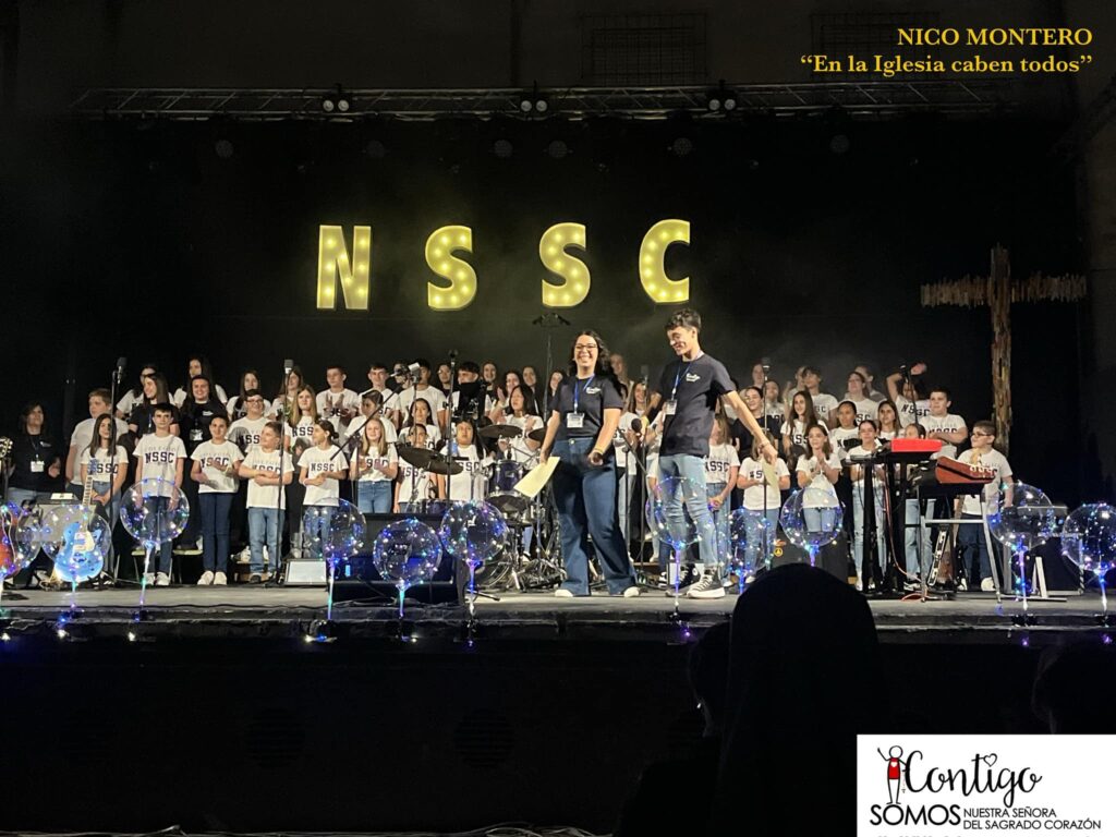 Puede ser una imagen de 4 personas y texto que dice "NICO OMONTERO "En la "EnlaIglesiacabentodos" Iglesia caben todos' NSSC c S 4595 マッグ SÖMOSMESTRASNORA SOMOS ¡Contigo NUESTRASEÑORA NUESTRA SEÑORA DEL SAGRADO DELSAGRADOCORAZÓN CORAZÓN"